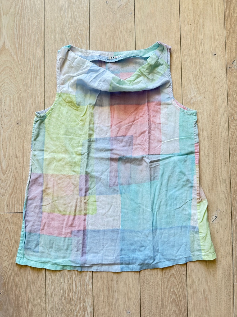 Pal’las Palace Japanese Brand Watercolor Cotton Sleeveless Top Made in Japan
